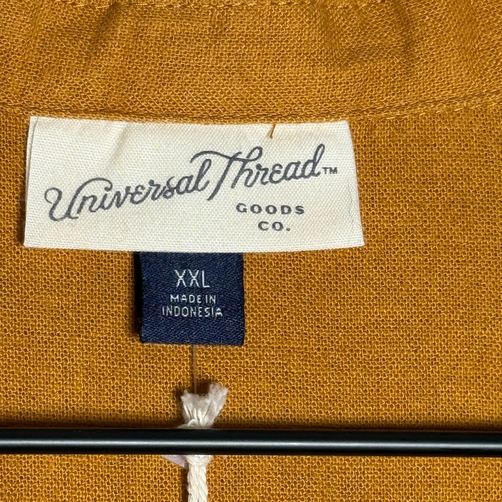 Universal Thread NEW Womens Romper XXL Yellow Buttons Linen Utility Minimalist - Picture 3 of 12